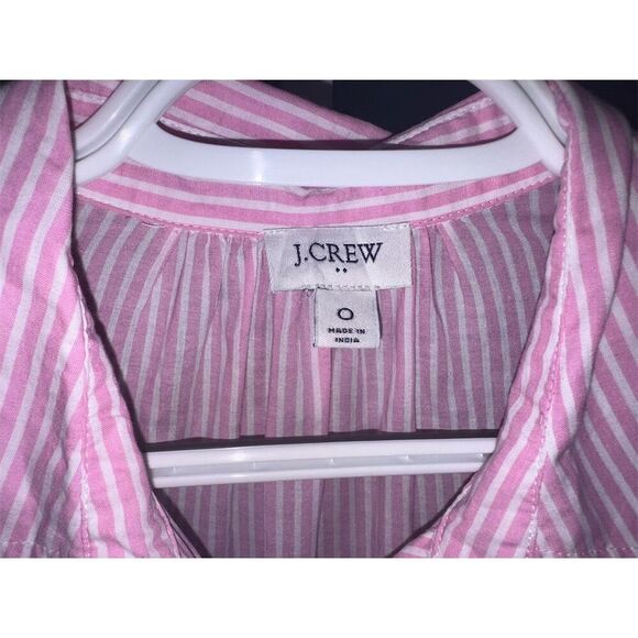 J.Crew Women's M Pink Striped Collared Midi Shirtdress Long Sleeve Size 0 - Picture 6 of 9